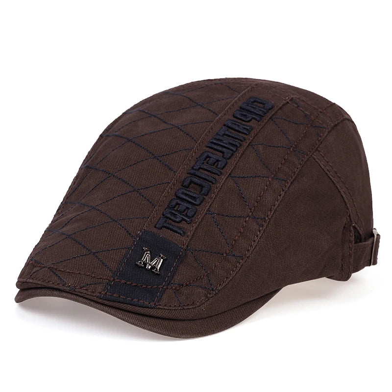 Classic Cotton Ivy Flat Cap Quilted Pattern Casual Vintage Streetwear Beret Hat