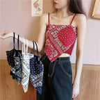 Floral Corset Crop Top with Slim Fit Irregular Hem Contemporary Streetwear Camisole Style