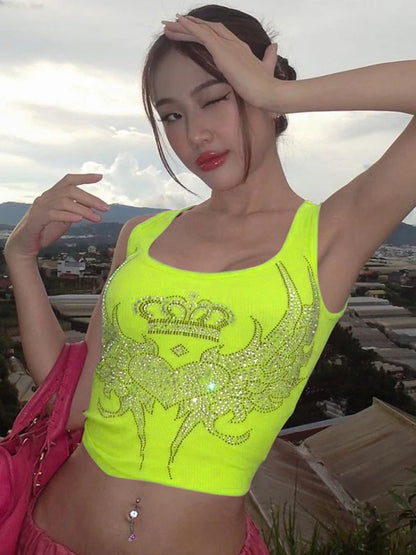 Women's Graphic Sleeveless Tank Top for Y2K Streetwear Casual Everyday Layered Fashion