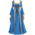 Vintage Inspired Lace-Up Gothic Princess Gown with Dramatic Sleeves