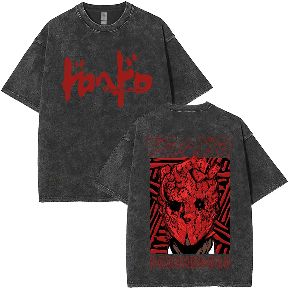 Vintage Anime Goth Horror Graphic Tee with Underground Streetwear Aesthetic - BigCat Streetwear