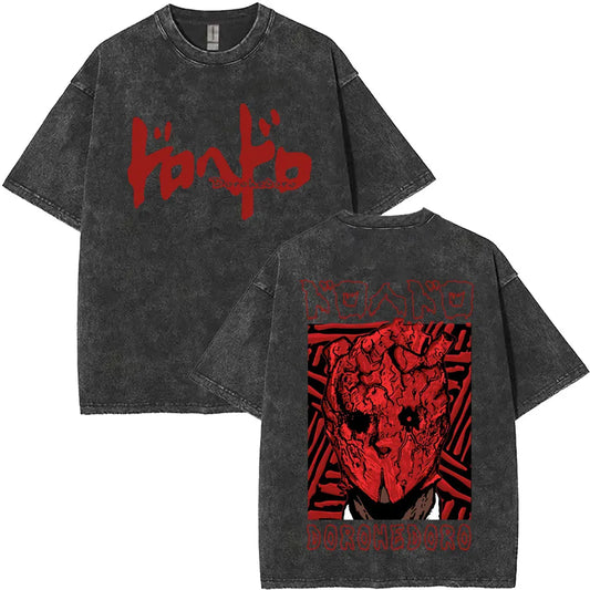 Vintage Anime Goth Horror Graphic Tee with Underground Streetwear Aesthetic