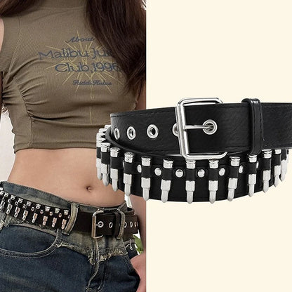 Studded Bullet Detail Belt for Gothic, Punk and Alternative Fashion