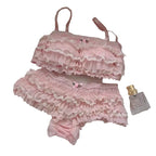 Playful Tiered Ruffle Wire-Free Bralette and Panty Set
