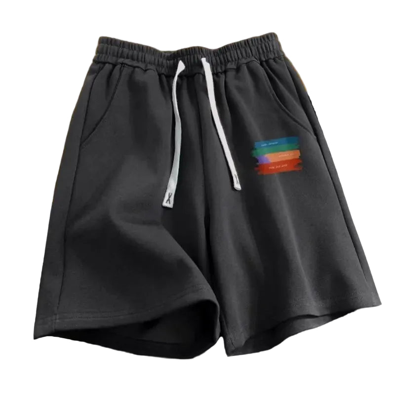 Relaxed Fit Drawstring Streetwear Shorts with Graphic Detail and Athletic Silhouette