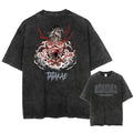 Dark Manga Streetwear Graphic Tee with Distressed Anime Goth Artwork