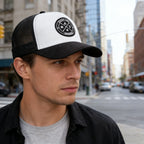 Vintage Mesh Trucker Cap with Woven Patch for Casual Streetwear Outdoor Everyday Style