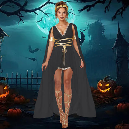Fantasy Goddess Gothic Dress with Ethereal Streetwear Aesthetic