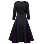 Dark Romance Panelled Maxi Dress with Sweetheart Neckline and Button Accents