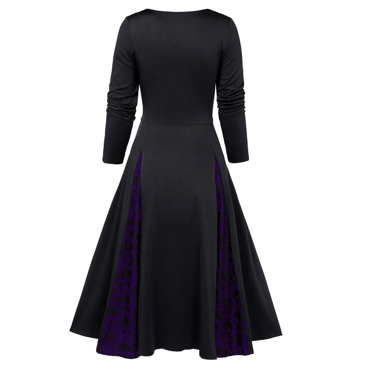 Dark Romance Panelled Maxi Dress with Sweetheart Neckline and Button Accents