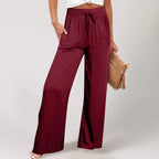 Women's High Waist Wide Leg Casual Trousers with Relaxed Tailored Everyday Style