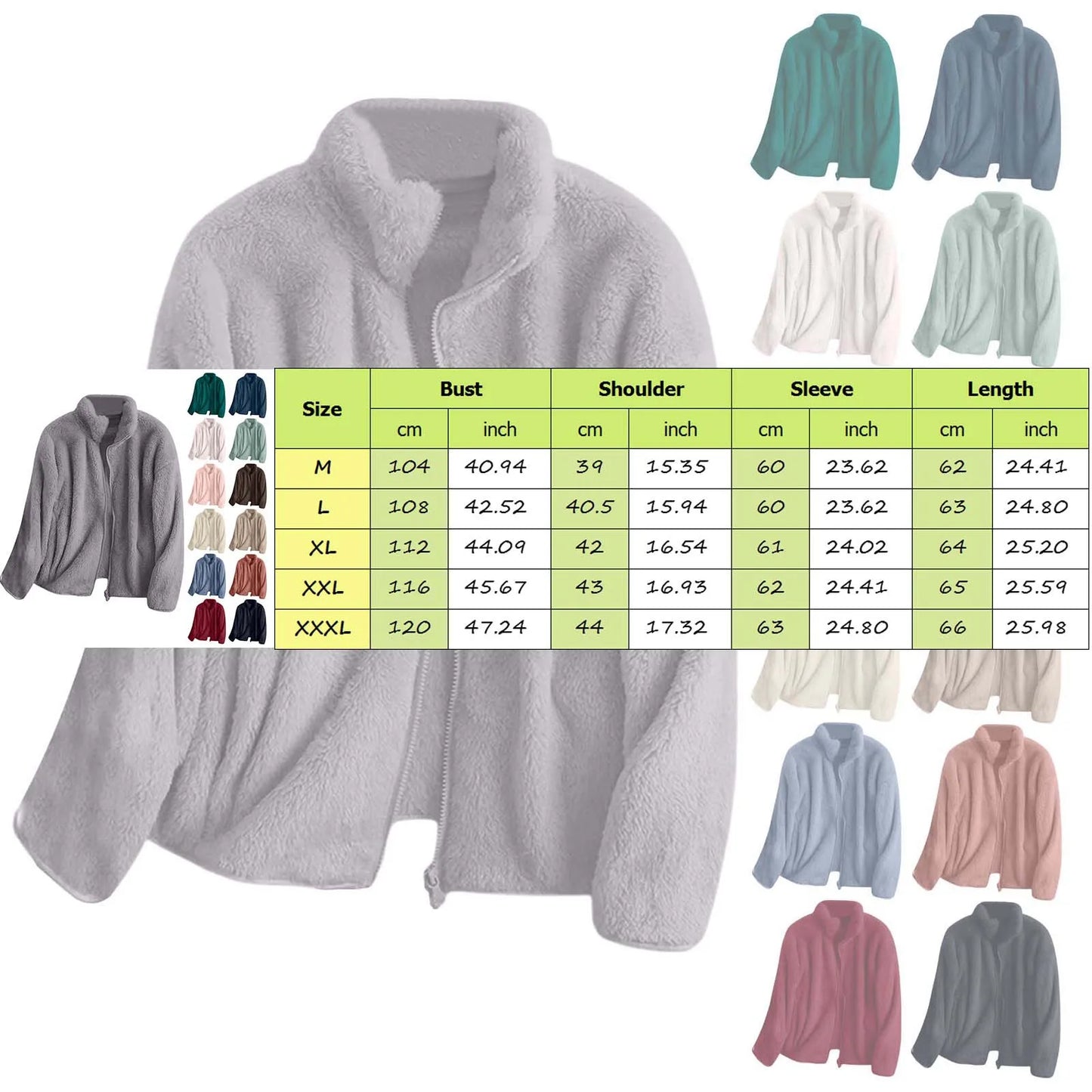 Women's Plush Polar Fleece Zip Jacket with Relaxed Everyday Streetwear Layering Fit