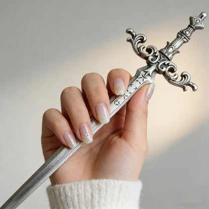 Ornate Sword Hair Stick Gothic Fantasy Inspired Statement Hair Accessory