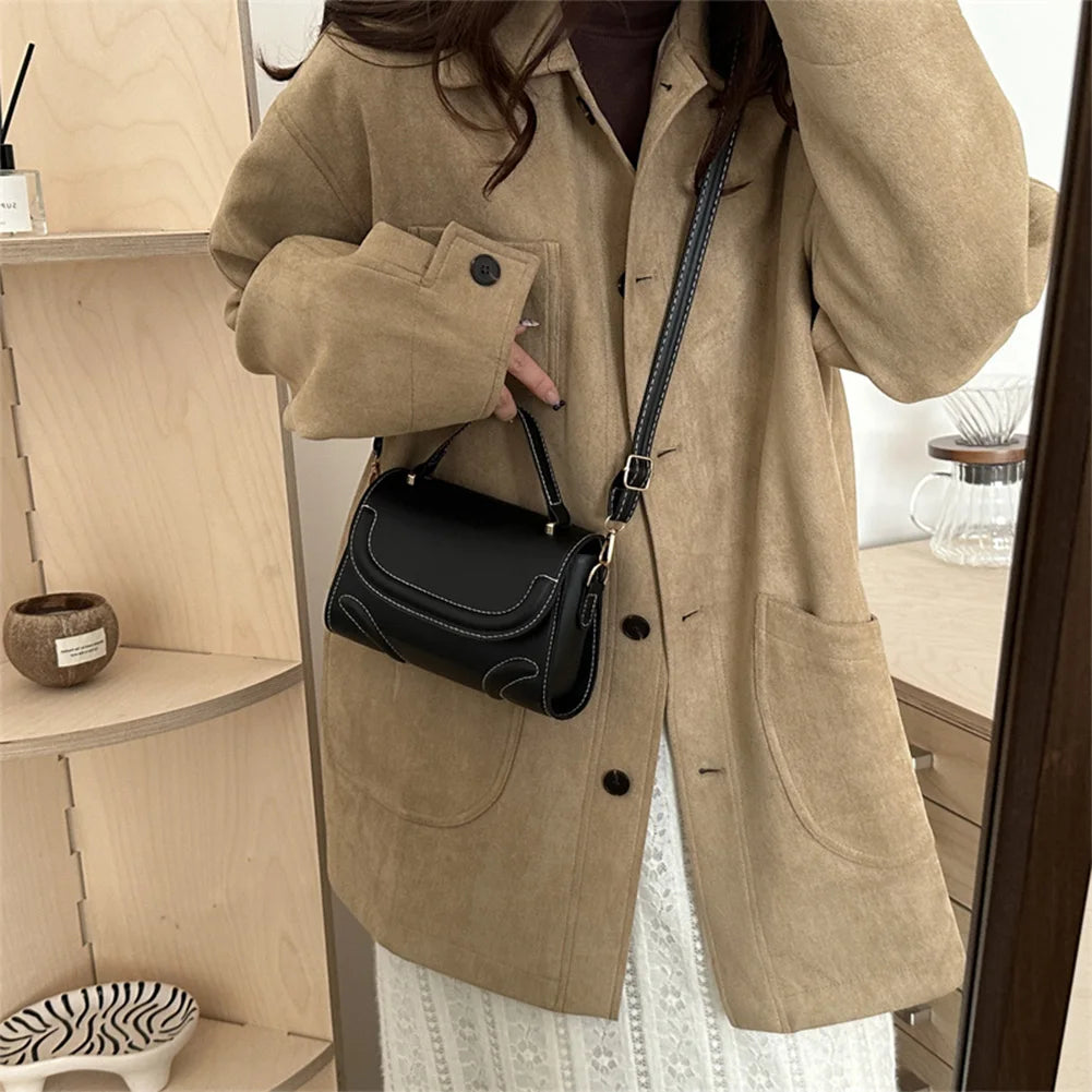 Minimalist Flap Crossbody Satchel Bag with Adjustable Strap Everyday Design
