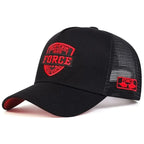 Breathable Mesh Baseball Cap with Graphic Patch for Casual Outdoor Streetwear Everyday Style