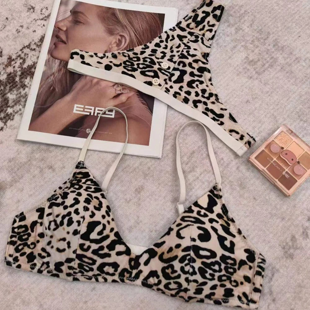 Playful Cherry Print Wire-Free Triangle Bralette and Panty Set