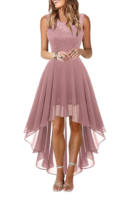 Layered Handkerchief Hem Feminine Alternative Midi Dress