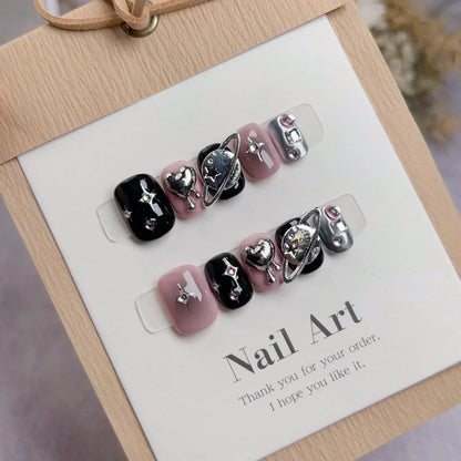 Celestial Gothic Press On Nails with Alternative Charm Inspired Artwork