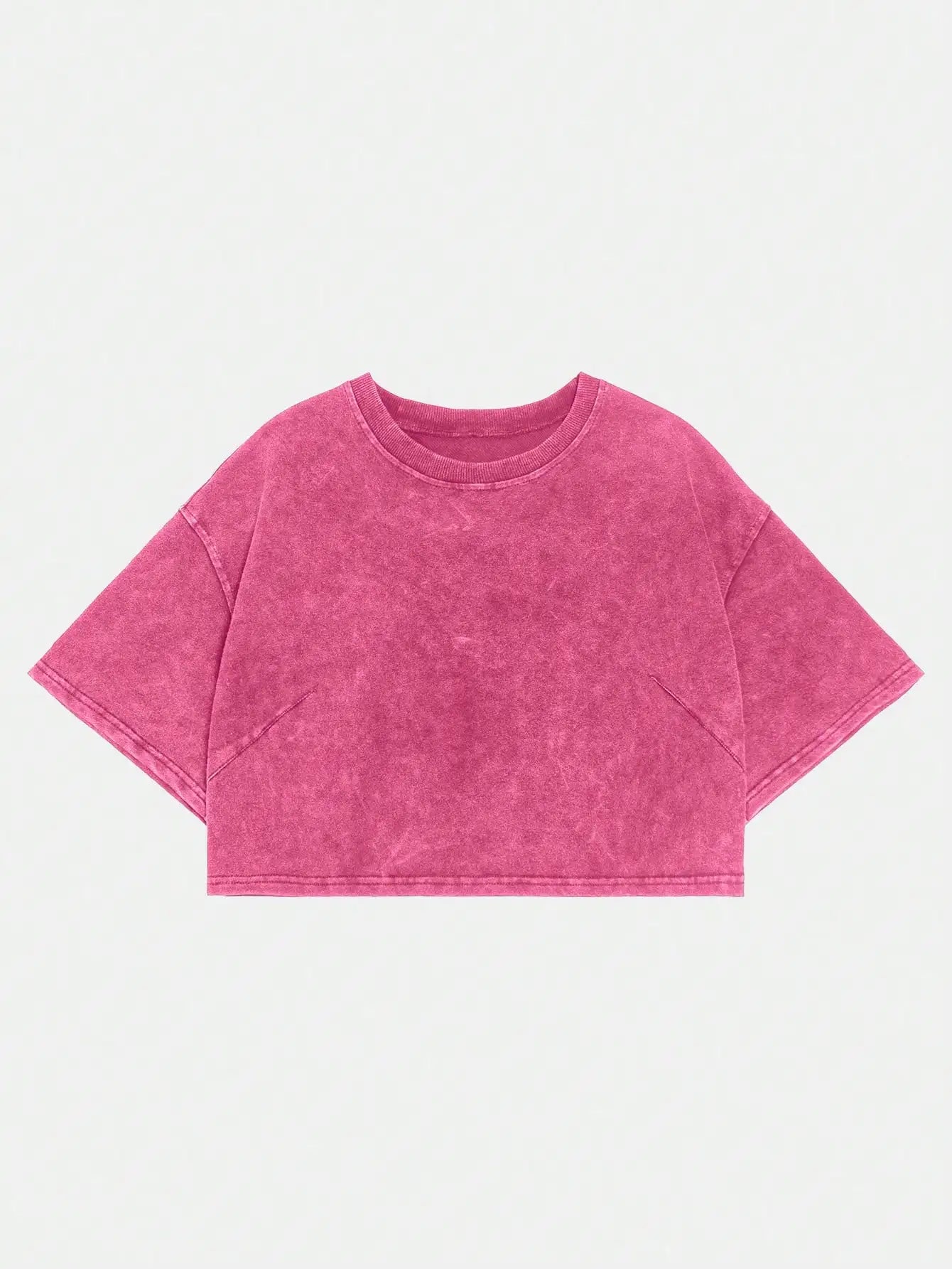 Washed Cotton Crop Tee with Relaxed Fit and Everyday Casual Style