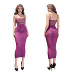 Sheer Black Mesh Bodycon Midi Dress with Floral Lace Bodice