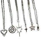 Y2K Charm Pendant Necklace Set Gothic Grunge Alternative Statement Jewelry