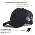 Embroidered Mesh Baseball Cap Adjustable Curved Brim Casual Streetwear Trucker Style Hat