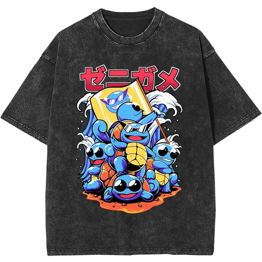 Retro Creature Anime Graphic Oversized Cotton Casual Streetwear T-Shirt