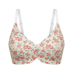 Cheerful Cherry Print Wire-Free Plunge Bra with Scalloped Trim