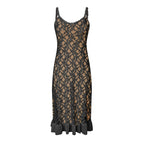 Lace Trim Slip Maxi Dress With Soft Flowing Silhouette