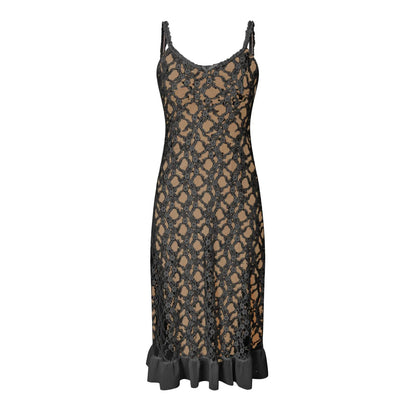 Lace Trim Slip Maxi Dress With Soft Flowing Silhouette