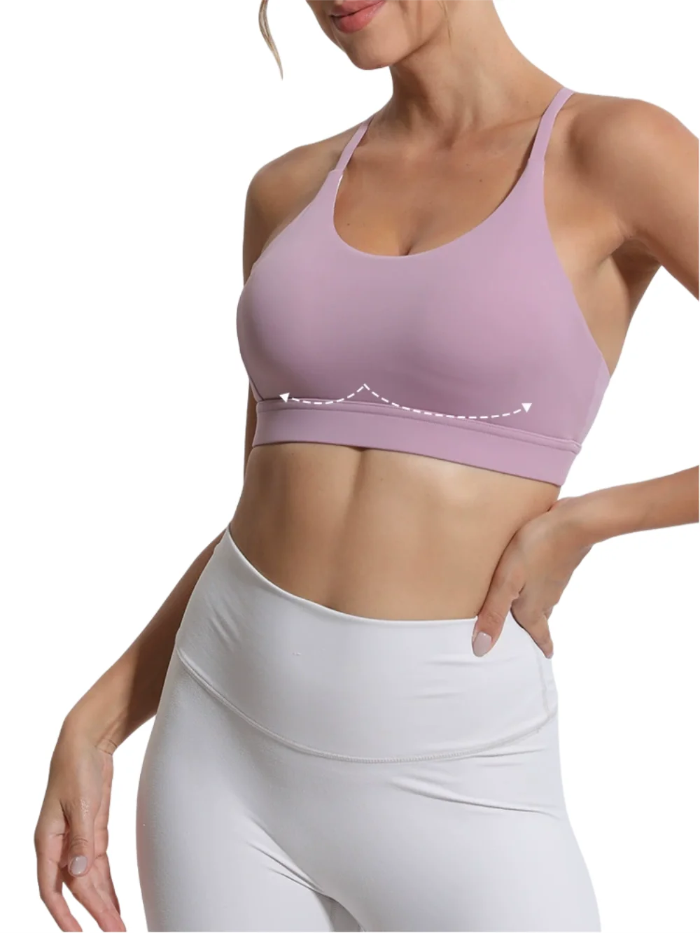 Seamless Wire-Free Yoga Crop Top with Built-In Support and Thin Straps
