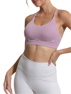 Seamless Wire-Free Yoga Crop Top with Built-In Support and Thin Straps