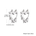 Gothic Heart Hoop Earrings with Rivet Inspired Alternative Fashion Details