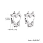 Gothic Heart Hoop Earrings with Rivet Inspired Alternative Fashion Details
