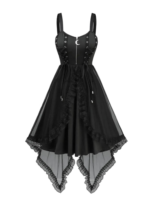 Dark Coquette Corset Mini Dress with Alternative Gothic Streetwear Style