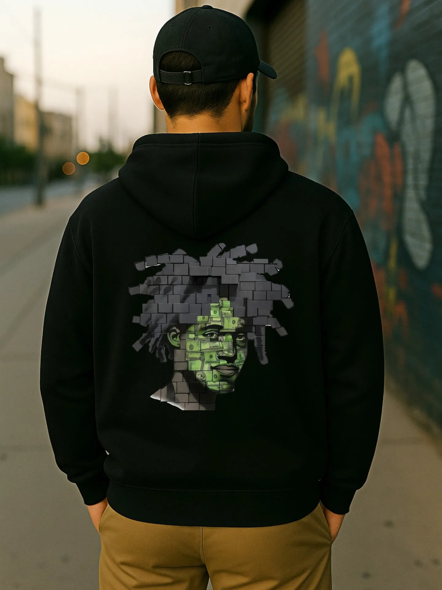 Oversized Streetwear Hoodie with Graphic Back Artwork and Relaxed Urban Fit