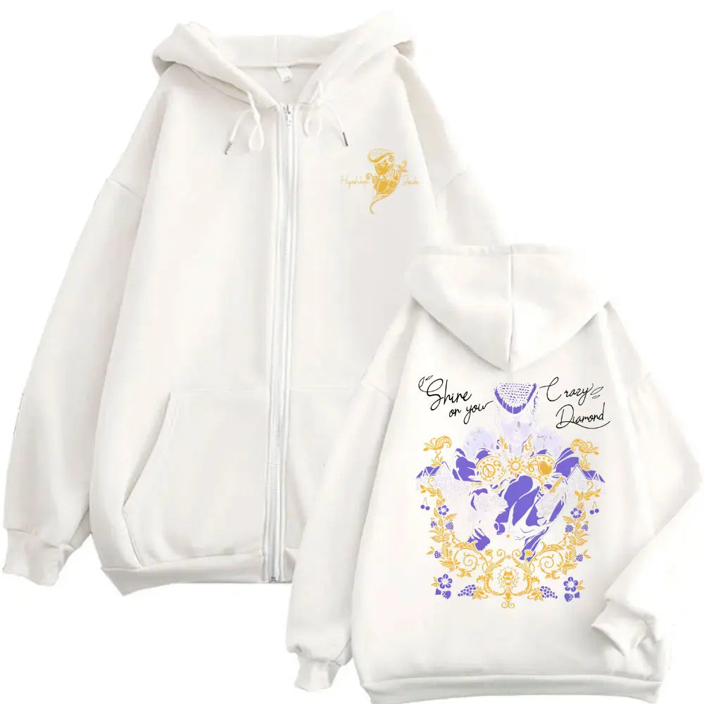 Anime Manga Streetwear Graphic Zip Hoodie With Oversized Urban Aesthetic