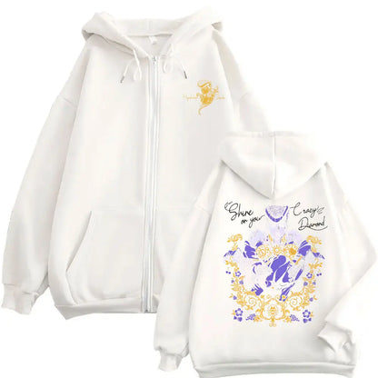 Anime Manga Streetwear Graphic Zip Hoodie With Oversized Urban Aesthetic
