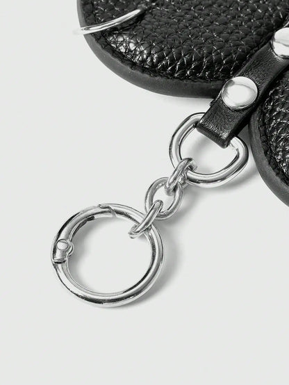 Studded Heart Keychain Charm for Gothic Punk and Alternative Accessories