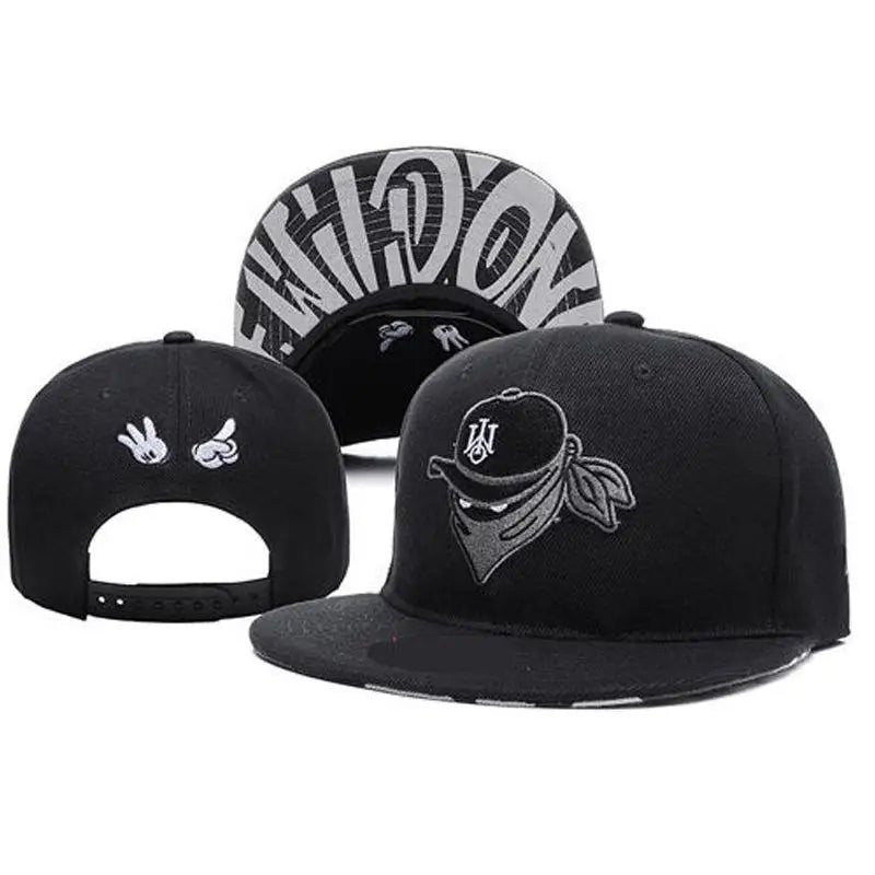 Embroidered Graphic Snapback Cap Adjustable Flat Brim Streetwear Baseball Fashion Hat