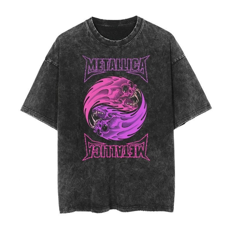 Vintage Anime Goth Swirl Graphic Streetwear Tee with Retro Manga Energy