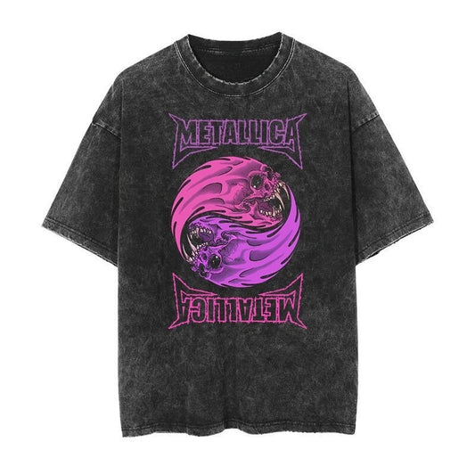 Vintage Anime Goth Swirl Graphic Streetwear Tee with Retro Manga Energy