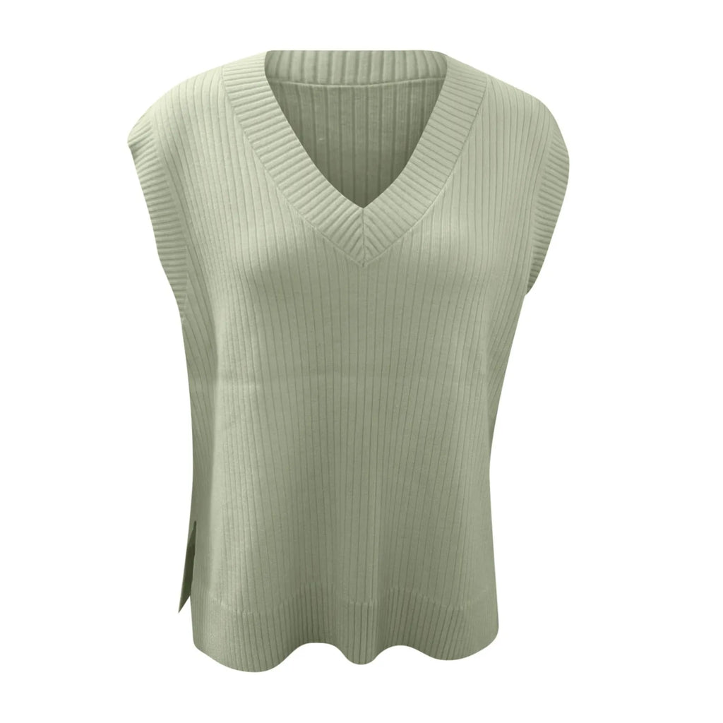 Women's Crochet Knit Sweater Vest with Relaxed Sleeveless Layering Silhouette