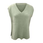 Women's Crochet Knit Sweater Vest with Relaxed Sleeveless Layering Silhouette