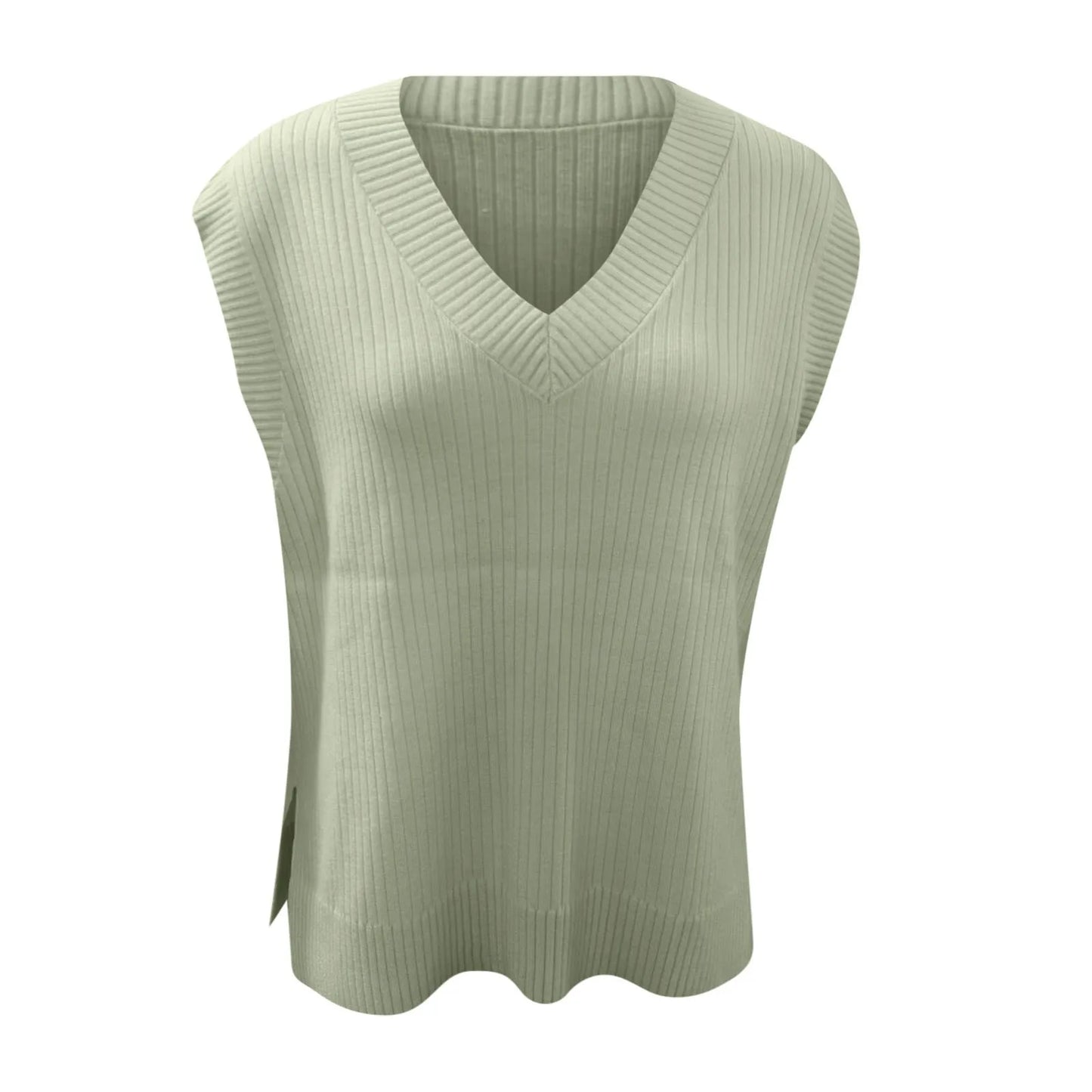Women's Crochet Knit Sweater Vest with Relaxed Sleeveless Layering Silhouette