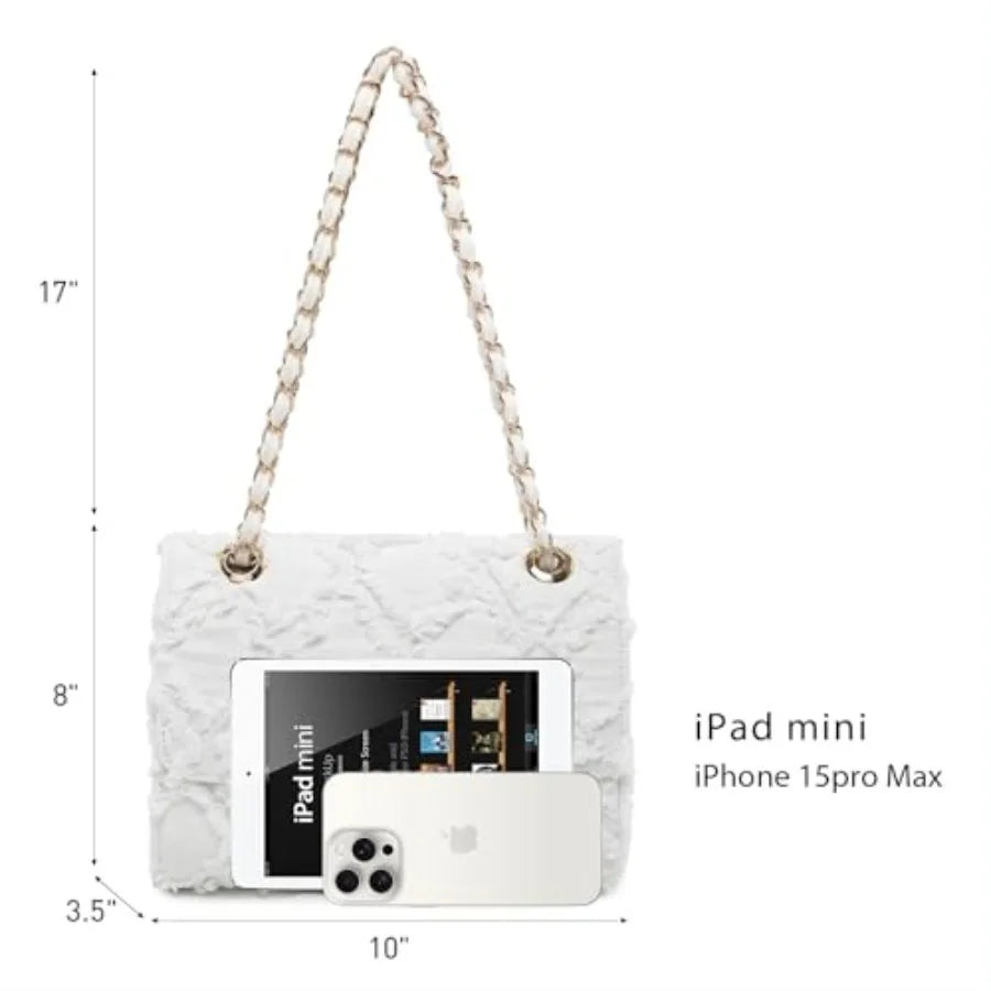 Quilted Chain Strap Shoulder Bag with Compact Crossbody Evening Silhouette