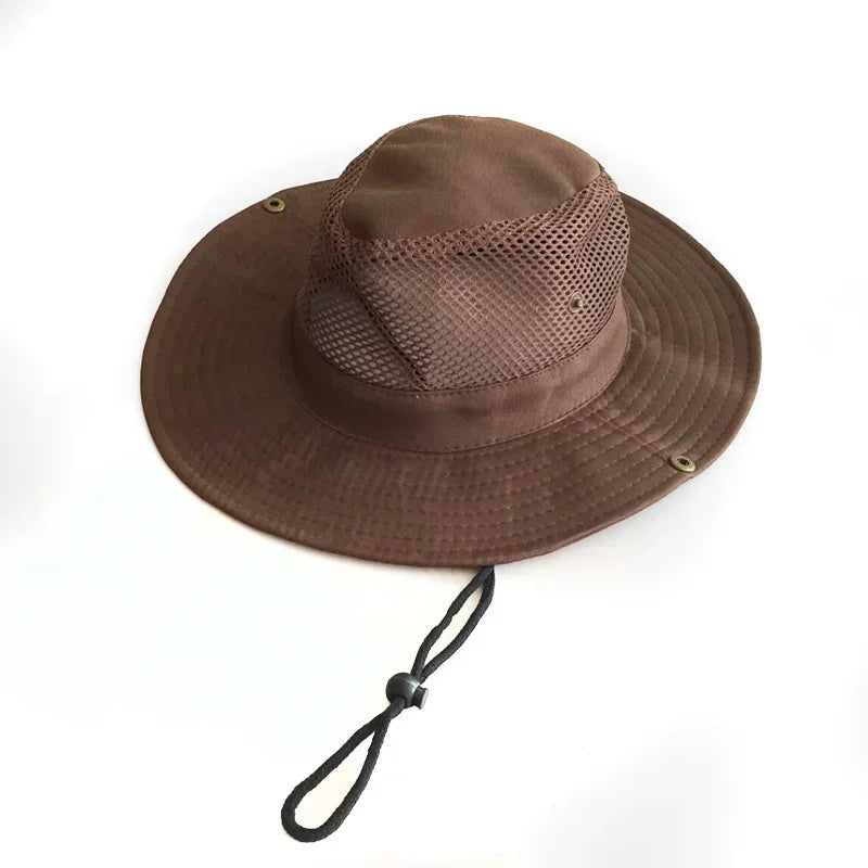 Breathable Mesh Boonie Sun Hat with Wide Brim for Hiking Fishing and Outdoor Travel