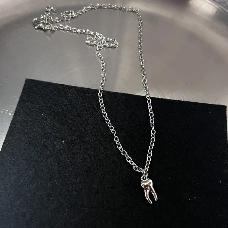 Y2K Charm Pendant Necklace Set Gothic Grunge Alternative Statement Jewelry
