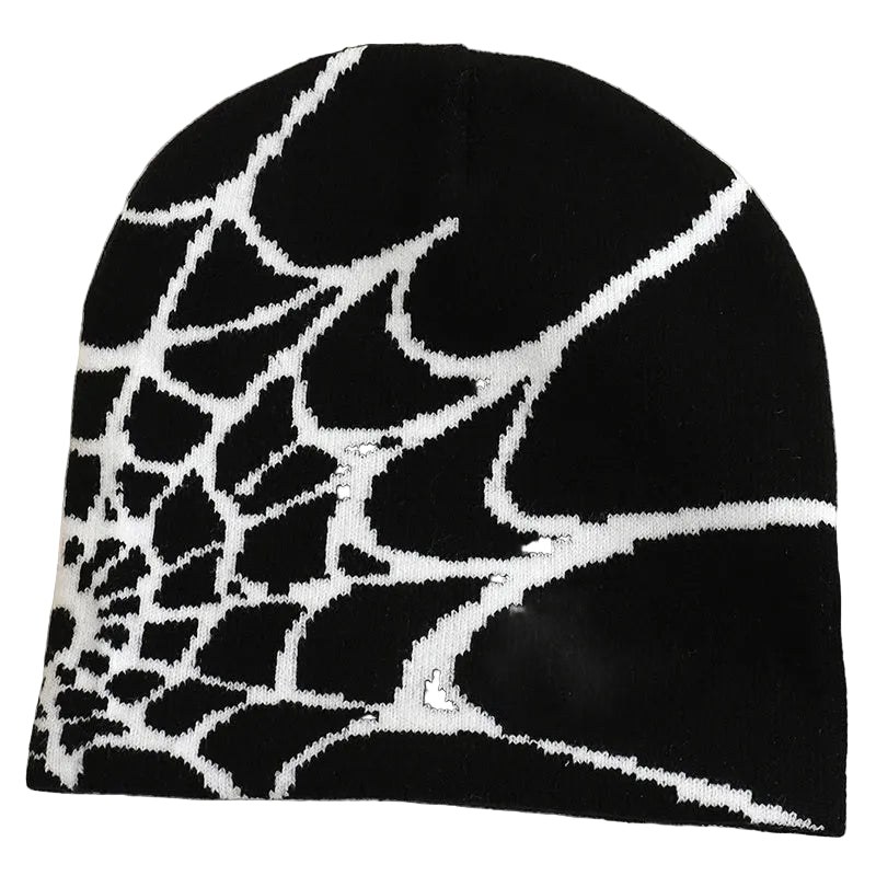 Spider Web Pattern Knit Beanie for Contemporary Streetwear Casual Everyday Fashion and Comfort