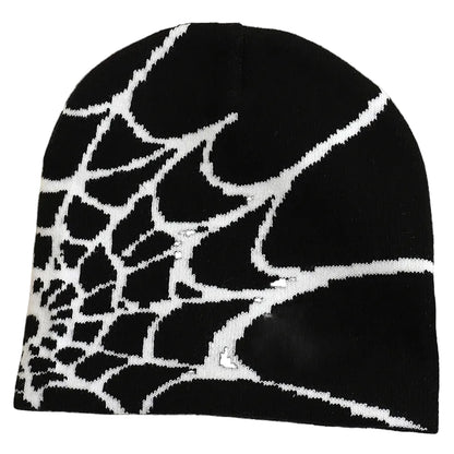 Spider Web Pattern Knit Beanie for Contemporary Streetwear Casual Everyday Fashion and Comfort
